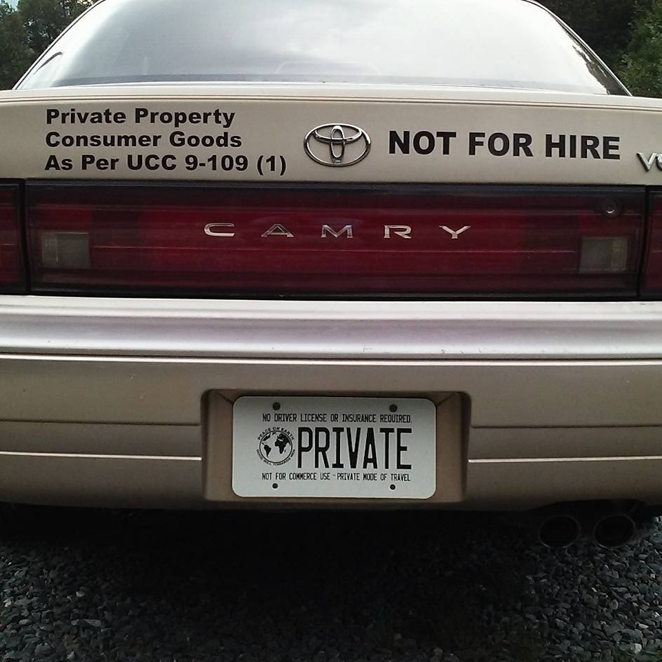 Private Property Not For Hire License Plates