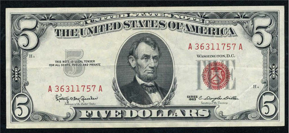 United States Notes JFK 1963